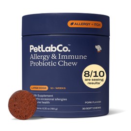 PetLab Co. Allergy & Immune Daily Probiotics for Dogs. Supports Yeast Production, Seasonal Allergies, Intermittent Itchiness, Gut & Digestive Health for Large Dogs - 30 Chews - Packaging May Vary