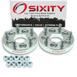 Sixity Auto 2 pc 5x100mm to 5x114.3mm Wheel Spacers Adapters 1" compatible with Scion tC xD Thick