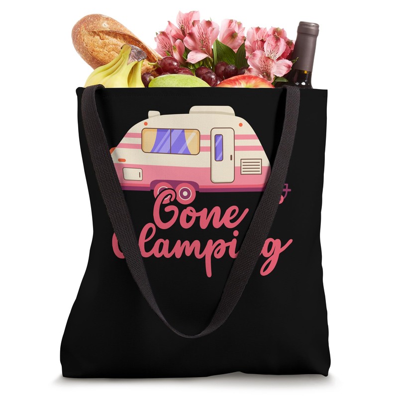 Gone Glamping Nature Camping Trip Campfire Glamper Tote Bag