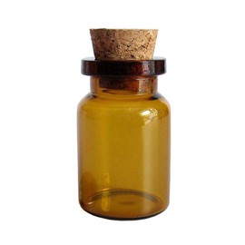 12PCS 5ML/0.2OZ Cork Stoppers Amber Glass Bottles Pots Message Glass Vials Cork DIY Decoration Wedding Party Favors Jars Container For Store Oils Pills Spices Jewellery Arts Crafts (Amber)