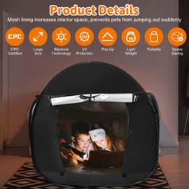 Pozoera Sensory Tent for Kids with Autism - Calming Tent for Kids 5-7 Or Children 8-12, Reduce Anxiety & Improve Focus, Portable Pop-Up Blackout & Hideout (Medium Size)