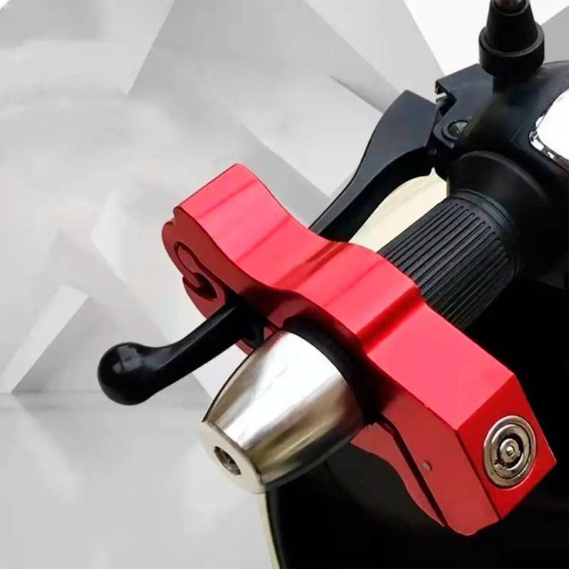 Candado Para Moto Bloqueo Manillar Antirrobo Palanca Freno Rojo