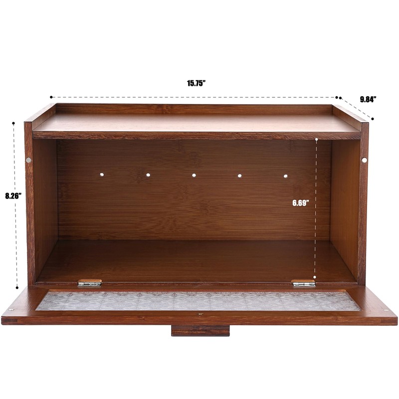 ETMI Vintage Bread Box for Kitchen Countertop - Retro Brown
