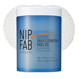 Nip + Fab Almohadillas limpiadoras diarias con ácido glicólico para rostro con ácido hialurónico, hamamelis, almohadilla limpiadora facial AHA exfolia