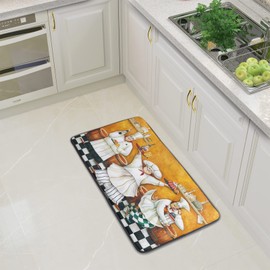 Fat Chef - Alfombras y alfombrillas de cocina antideslizantes lavables para cocinero, acolchadas, antifatiga, para la parte delantera del fregadero y del cuarto de baño, 39 x 20 pulgadas, decoración de cocina y accesorios