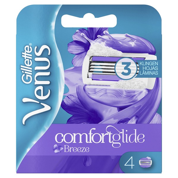 Gillette Venus ComfortGlide Breeze Razor Blades for Women, Pack of 4