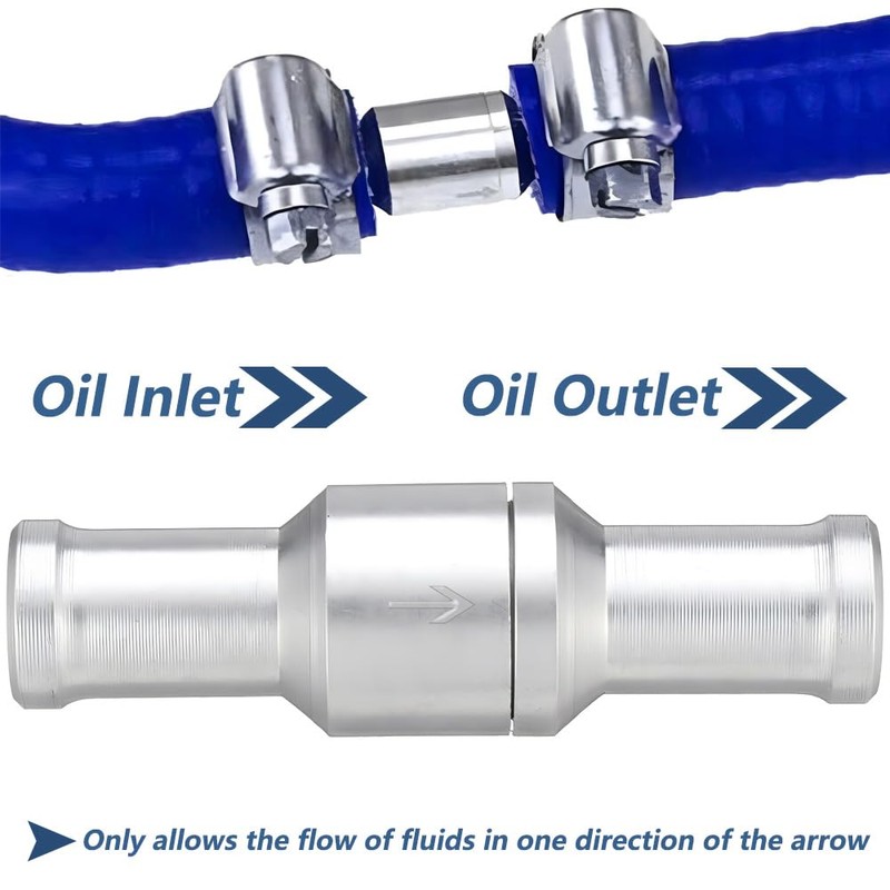 Saipe 2pcs 3/8" 10mm Fuel Check Valve Non-Return One Way