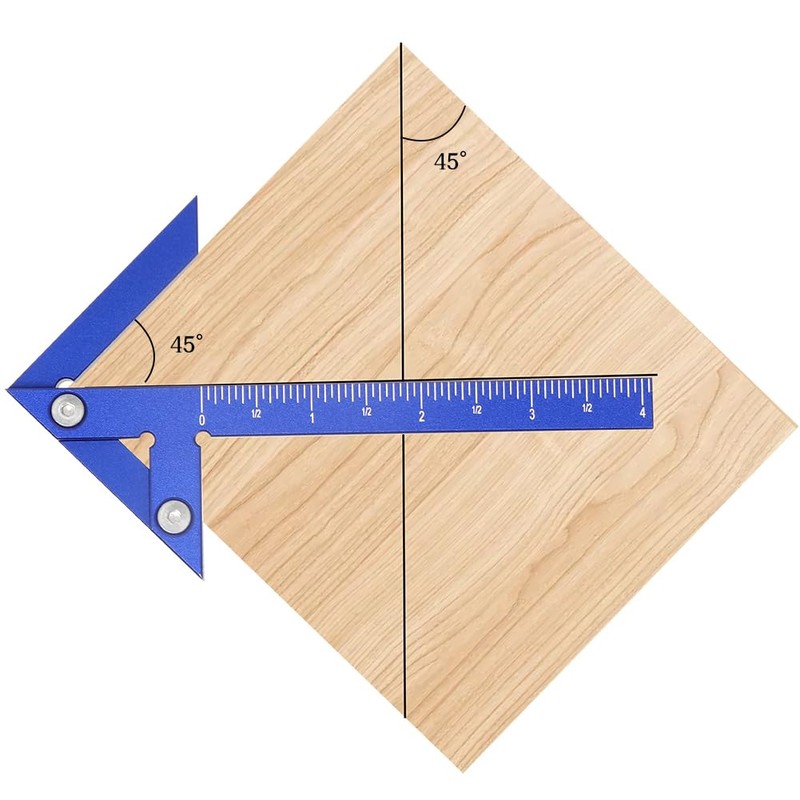 KETIPED Aluminum Imperial Circle Center Positioning, 45/90 Degree Positioning Ruler,