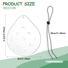 Bewudy Pack of 2 Medical Eye Patches for Adults, Transparent Eye Patch, Eye Protection After Surgery, Breathable 3D Medical Eye Patches, Adjustable Eye Mask