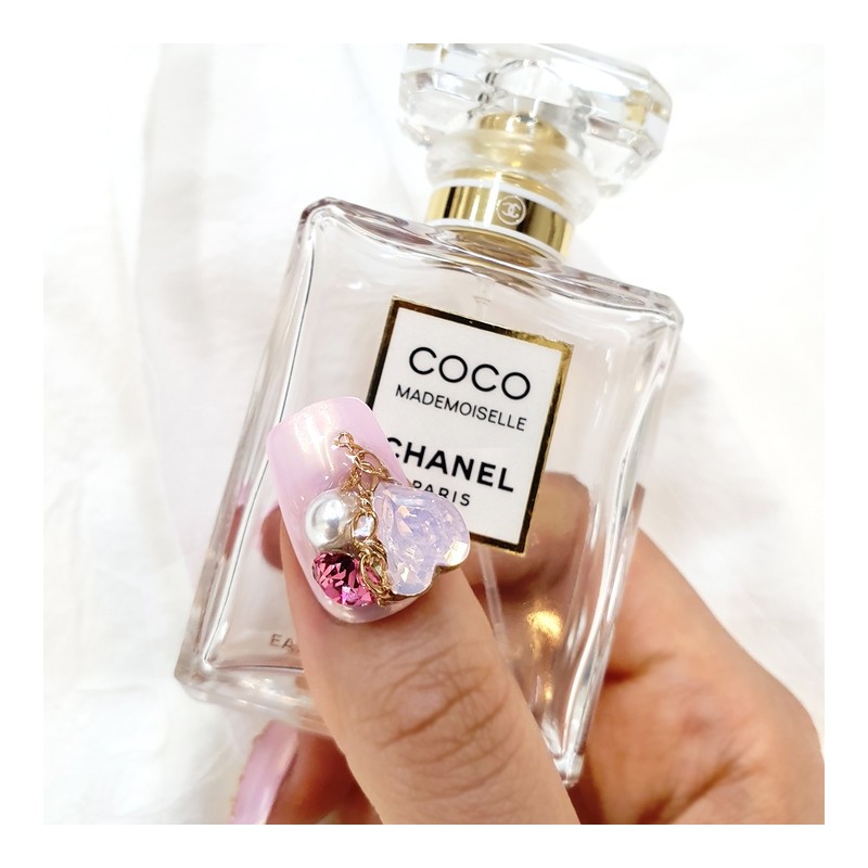 Lovely pink powder handmade nail tip - Almond / 러블리