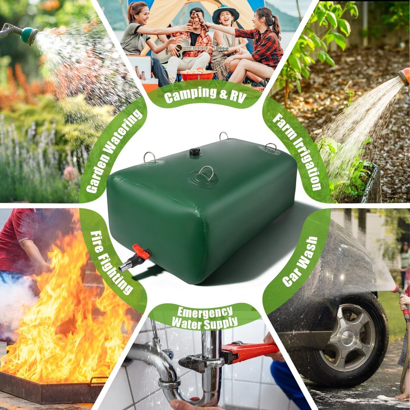 400 L/105.7 Gallon Water Storage Bladder, Foldable Portable Water Bladder