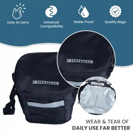 AlveyTech Insulated Front Basket Bag for Mobility Scooters with Round Basket - Black