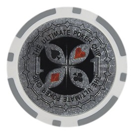Brybelly Holo Inlay Poker Chips Heavyweight 14-Gram Clay Composite - Pack of 50 ($1 Gray)