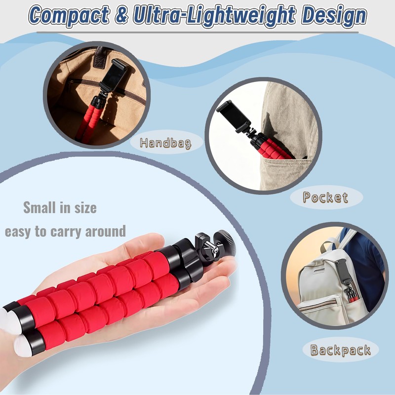 YOUNEEDFUL Mini Portable Phone Tripod Stand with Flexible Legs (Black)
