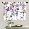 Famiffty Purple Butterfly Window Curtains 26W X 36L Inches 2