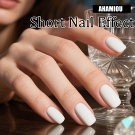 AHAMIOU 10ML Gel Nail Polish Pure Sheer High Gloss Soak Off Gel Polish UV/LED Cure Easy Apply Non-Toxic Nail Art Manicure Salon DIY at Home for Women,White