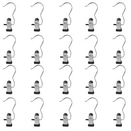 TAODAN 20PCS Laundry Hooks Hanger Clothes Hanger Clip for Wardrobe Sock Towel Clip Heavy Duty Stainless Steel Clothespin Suitable for Bathroom Railings Wardrobe Rod Clothes Drying Rod