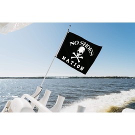 SOULBUTY No-Shoes-Nation Flag, Black/White, 12x18 inches, Double-Sided, Polyester, for Camping