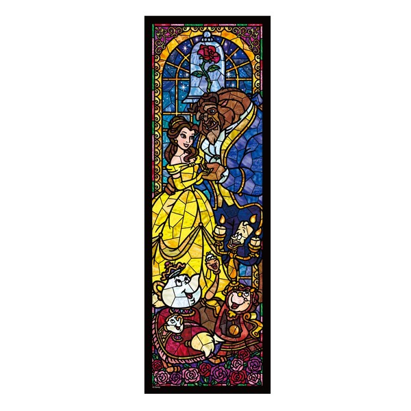 456 Piece Jigsaw Puzzle, Beauty and the Beast Stained Glass Squishy Series (7.3 x 21.9 inches (18.5 x 55.5 cm)