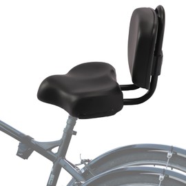 Universal Backrest Saddle Bike Seat, 11.8"x 9.9" Oversized Bicycle Tricycle Saddle Seat, Adjustable Backrest Height Replacement Bicycle Saddle for Mountain Bike Tricycle Electric Bike (Black)