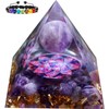 Energy Orgone Pyramid Amethyst Peridot Healing Natural Crystal Reiki Chakra