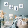 VANSEEING Nautical Wall Art Beach Themed Anchor Lighthouse Bathroom Decor