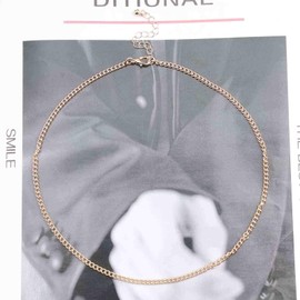 Cimenexe Vintage Gold Cut Cable Chain Necklace Bohemian Choker Minimalist Short Necklace Choker Adjustable Gold Clavicle Necklace Jewelry for Women and Girls