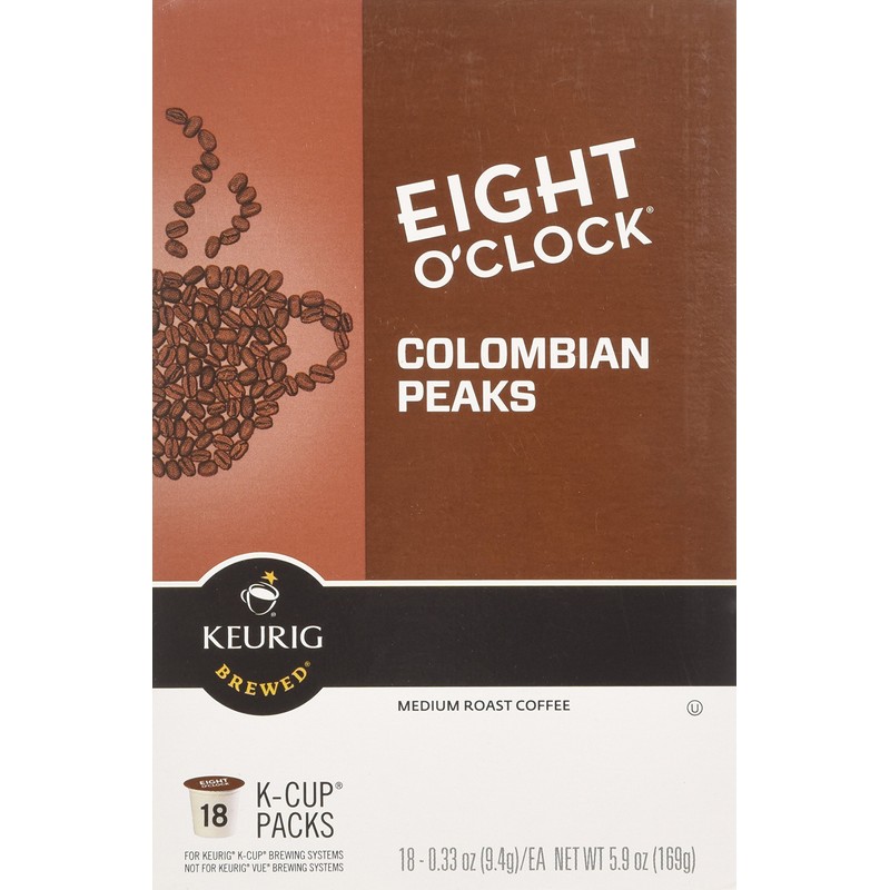 Eight O'Clock Colombian Peaks Medium Roast Coffee K-Cup Packs -