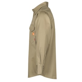 Titicaca FR Shirt for Men Pearl Snaps Flame Resistant 100% C 7.5oz Khaki Welding Shirt