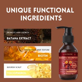 NAOLVE Batana Oil Shampoo for Hair Growth, Organic Batana Oil Dr. Sebi from Honduras, Hair Care for Women & Men, Prevent Hair Loss, Promote Hair Thickness