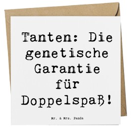 Mr. & Mrs. Panda Deluxe Karte Spruch Tanten Doppelspaß - Geschenk, Freundschaft, Verwandtschaft, Geburtstagskarte, Einladungskarte, Handgemacht,