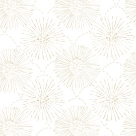 Fiula Peel and Stick Wallpaper Boho Beige Wall Paper Fireworks Contact Paper 17.3"×137" Geometric Self-Adhesive Round Wallpaper for Bedroom Waterproof Removable Shelf Liner Decal Vinyl Roll