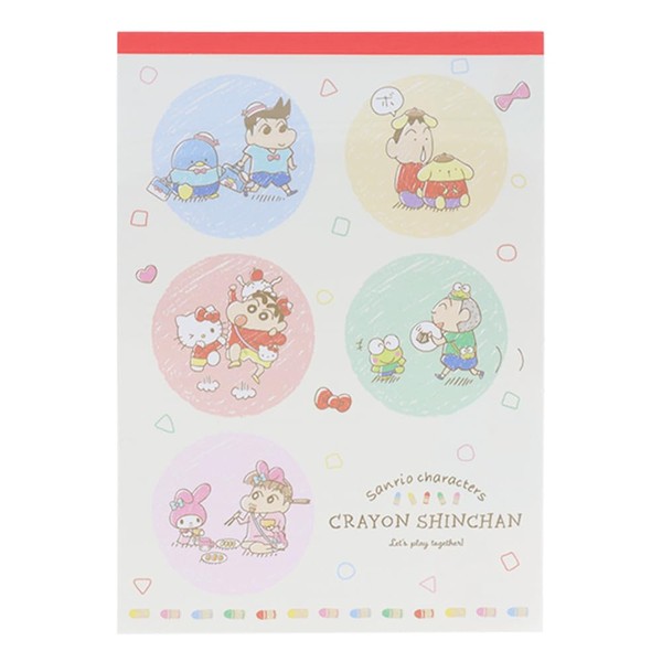 Sunstar Stationery Sanrio Memo A6 Crayon Shin-chan x Sanrio Crayon