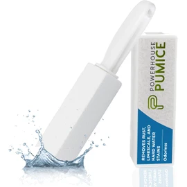 Powerstone Pumice Toilet Bowl Cleaner Stone w/ Handle - Pumice Stone for Toilet Cleaning - Toilet Stain Remover - Limescale, Toilet Bowl Rings, Calcium, Rust - Grill Cleaner/Pool Tile Cleaning -1 Pack