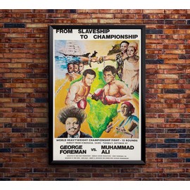 Ali vs Forman - 1974 - Rumble in The Jungle - 2 - Vintage Boxing Poster-8 x 12 Inches (US/CAN only)