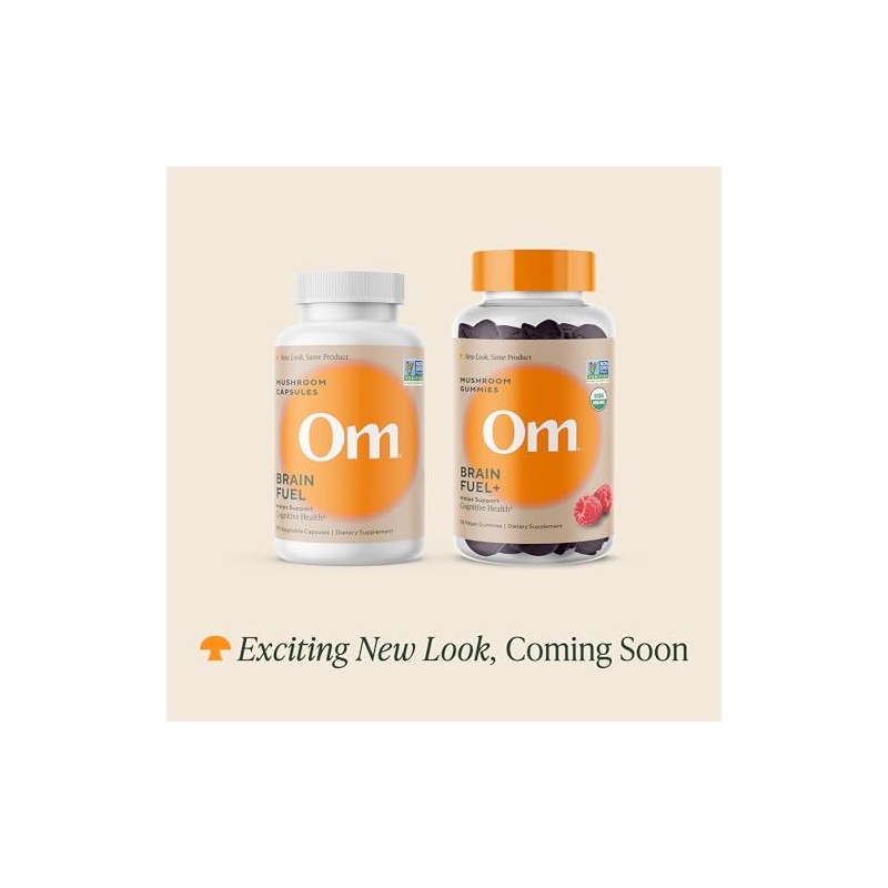Om Organic Mushroom Nutrition Brain Fuel Superfood Daily Boost Capsule,