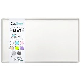 CatGuru Cat Food Mat, Small & Large Pet Food Mat, 100% Waterproof Cat Mat for Food and Water, Silicone Mat for Cat Bowls, Non-Slip Mat for Cat Food and Water Bowl or Cat Fountain (Small, Marshmallow)