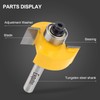 Exqutoo 1/4 Inch Shank Rabbet Router Bit Set with 6