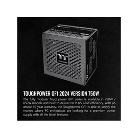 Thermaltake GF1 (2024) Fully Modular ATX 750W Power Supply - 80 PLUS Gold - Ultra Quiet - Zero RPM, PS-TPD-0750FNFAGU-P