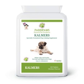 PADDIPAWS Dog Calming Tablets - A natural blend to help calm and soothe anxious, nervous and hyper-active dogs - Behavioural issues - Fireworks - Travel & Vet visits - 120 Calming tablets for Dogs.