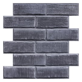 COMSTICKC 3D Faux Brick Wall Panels Peel and Stick Tiles,10 Pcs of 12"X12",Small Size Thin PVC Fake 3D Brick Wallpaper Self Adhesive Wall Covering Backsplash Kitchen Living Room Interior Decor