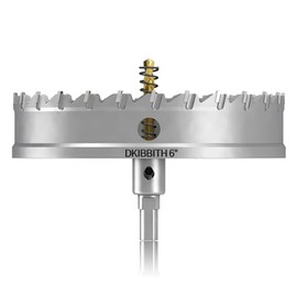 TCT Hole Saw Set, 6"(152mm) Heavy Duty Tungsten Carbide Tipped Hole Cutters for Stainless Steel Mild Steel Copper Iron Brass Plastic and More, with Titanium-Plated Pilot Drill Bits