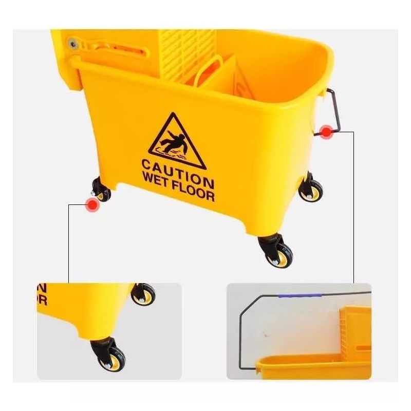 Dalpro Cubeta De Carrito Con Exprimidor 20 Litros Color Amarillo