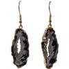 Agate Earrings, Stone Geode Slice w/Center Druzy Crystals, 1"-2" Dangle