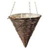 12 inch (30cm) Dark Rattan Cone Hanging Basket