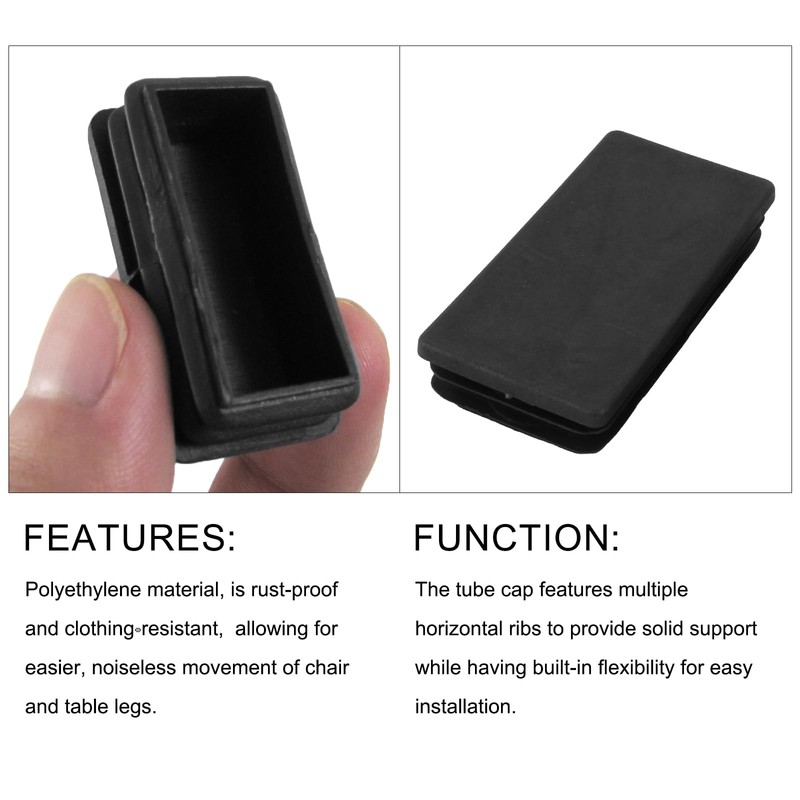 METALLIXITY 10pcs Rectangle End Caps (100x50mm) Plastic Rectangle Tube Insert