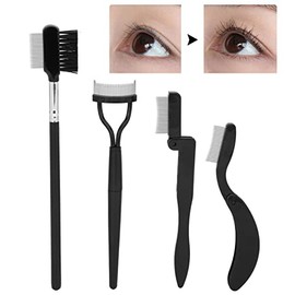 Juego de 4 peines plegables para cejas - Cepillos separadores de pestañas de acero inoxidable de primera calidad para un cuidado y retoque de maquillaje sin esfuerzo - Herramient