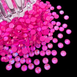 Flatback Glass Rhinestones,Bedazzler Gems 1440pcs Non Hotfix Crystal Rhinestones for Nail Charms Crafts Clothes Tumblers,Hot Pink AB Neon,SS20