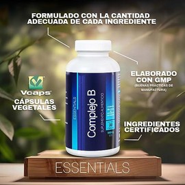 NLS ESSENTIALS | COMPLEJO B | Vitaminas B1, B2, B3, B5, B6, B7, B9, B12 I 90 Cápsulas