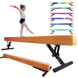 Seliyoo 8FT Balance Beam Gymnastics Beam for Kids of All Gymnastic Levels, Height Adjustable Gymnastic Training Beam Gymnastics Equipment for Teens Adults at Home and Gym Use